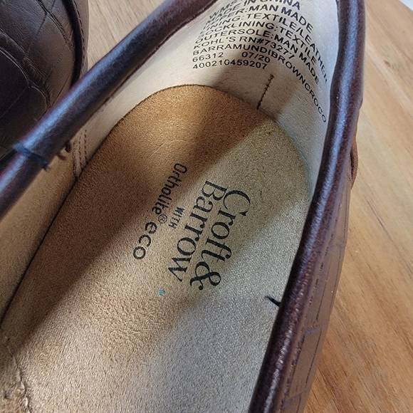 Croft and Barrow Brown Vegan Leather Croc Embossed Ballet Flats Size 8.5 - Picture 15 of 17